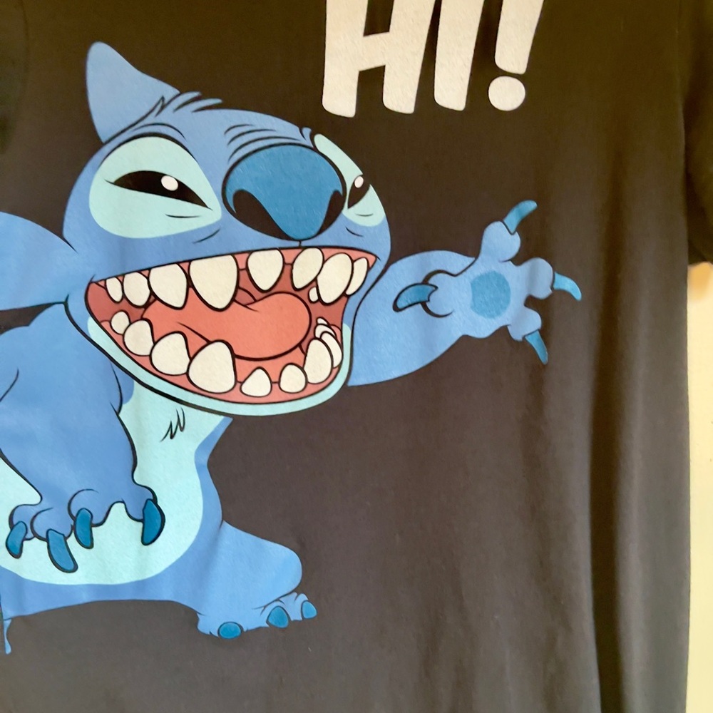Disney Stitch Black Graphic T-Shirt